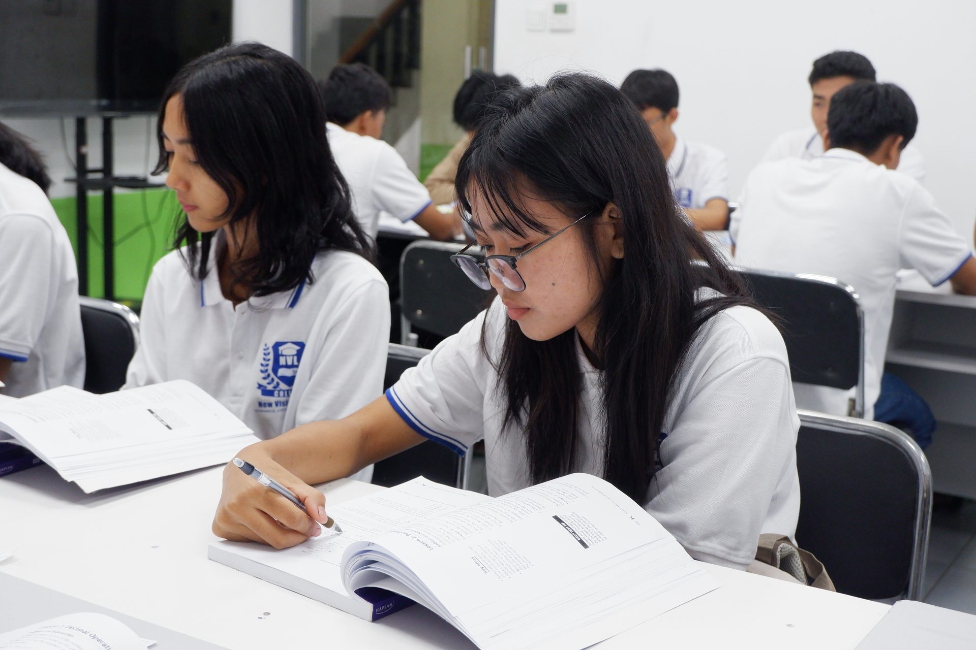 College learner engaged in independent study