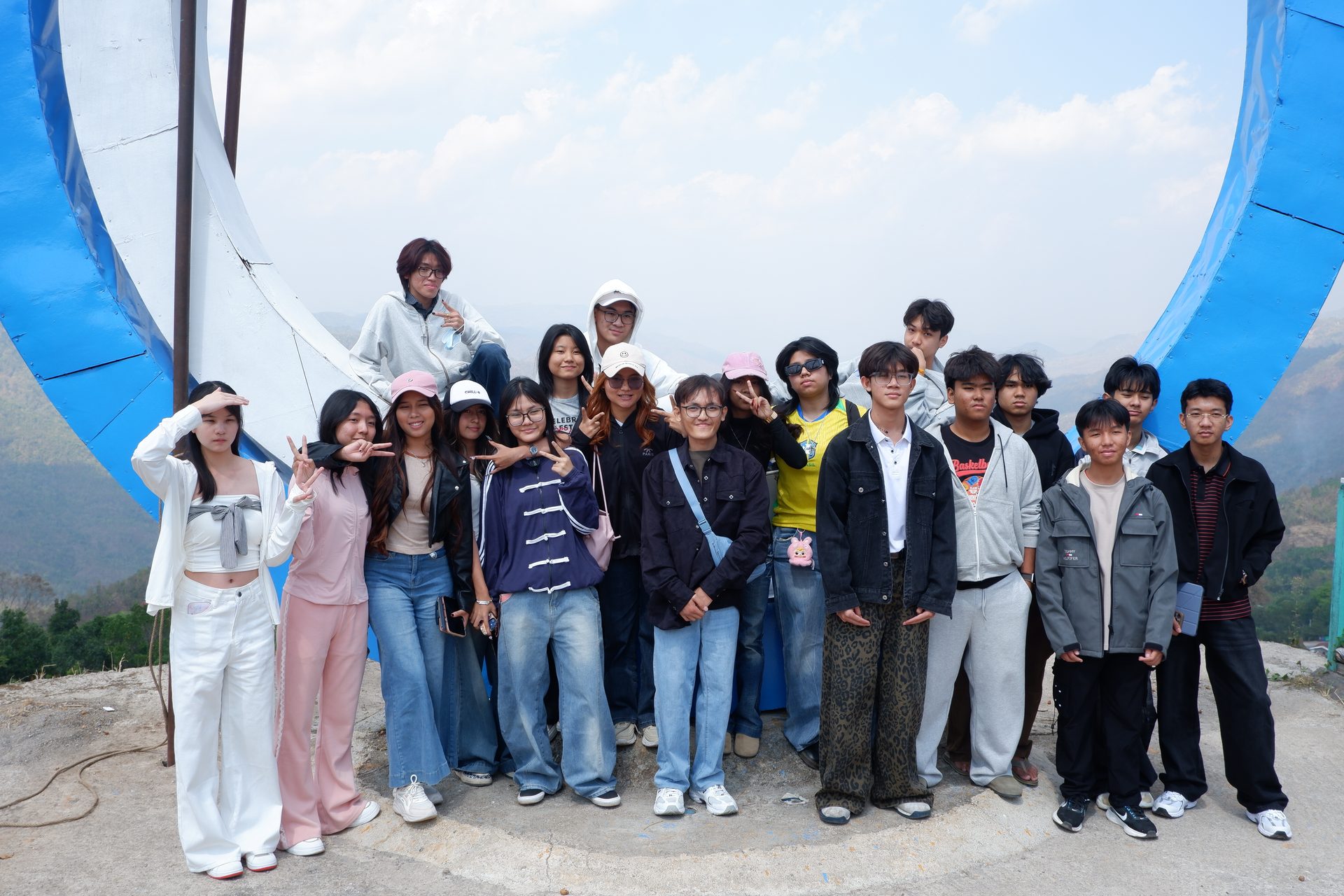 Students together during an educational excursion
