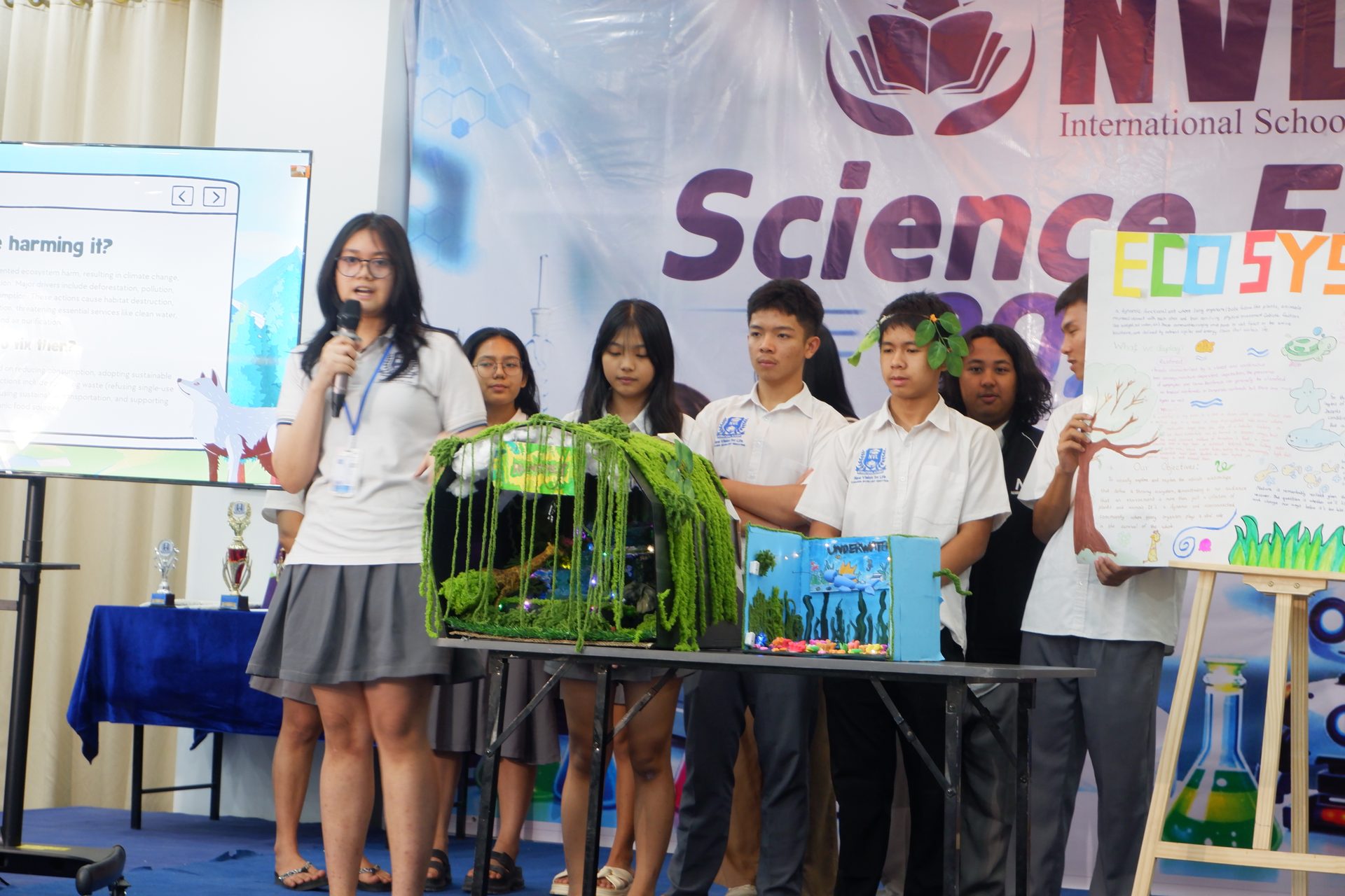 Students presenting a science project